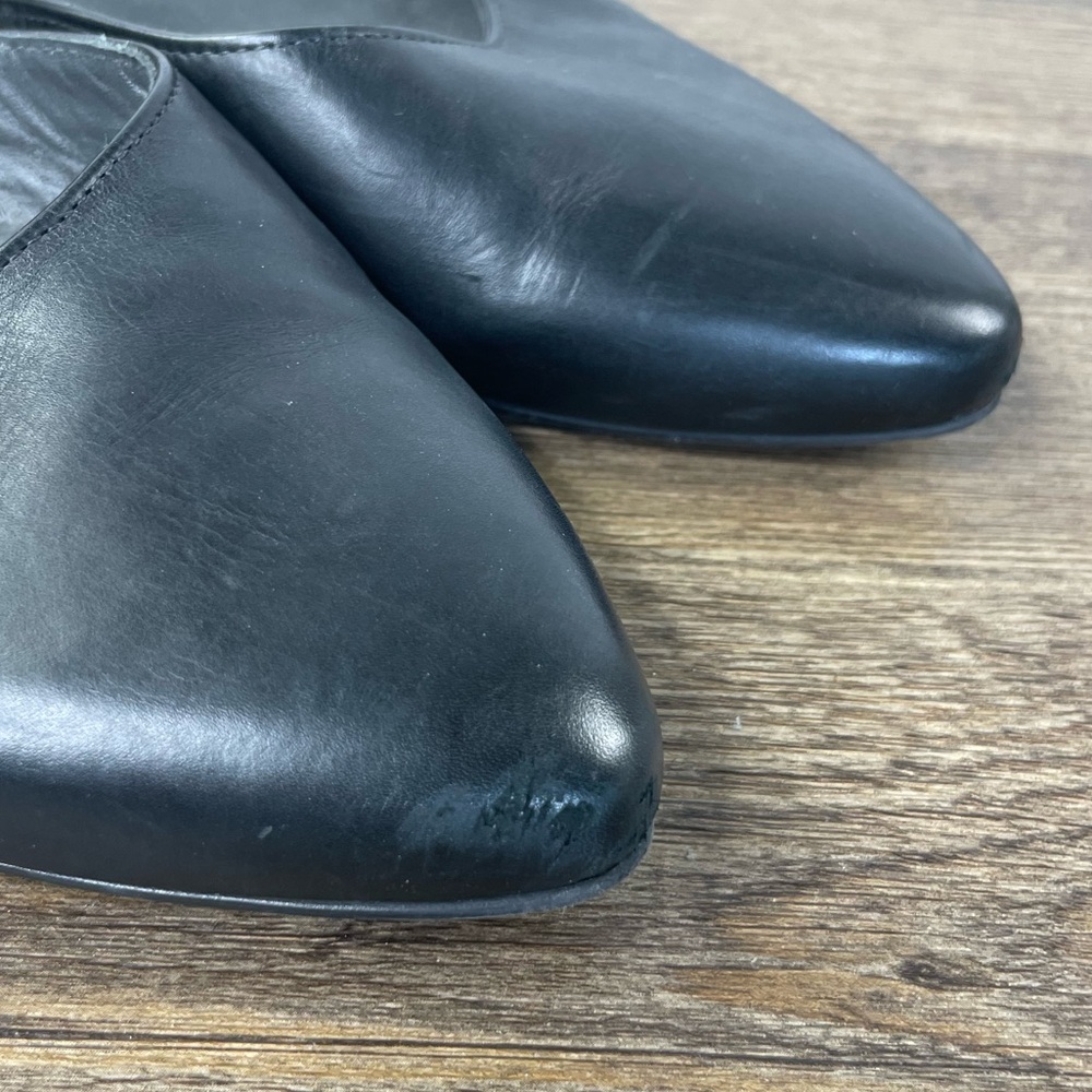 Paul Green Women’s Ballet Lace Up Black Leather Pointed Toe Flats, size 7.5 - Picture 2 of 9